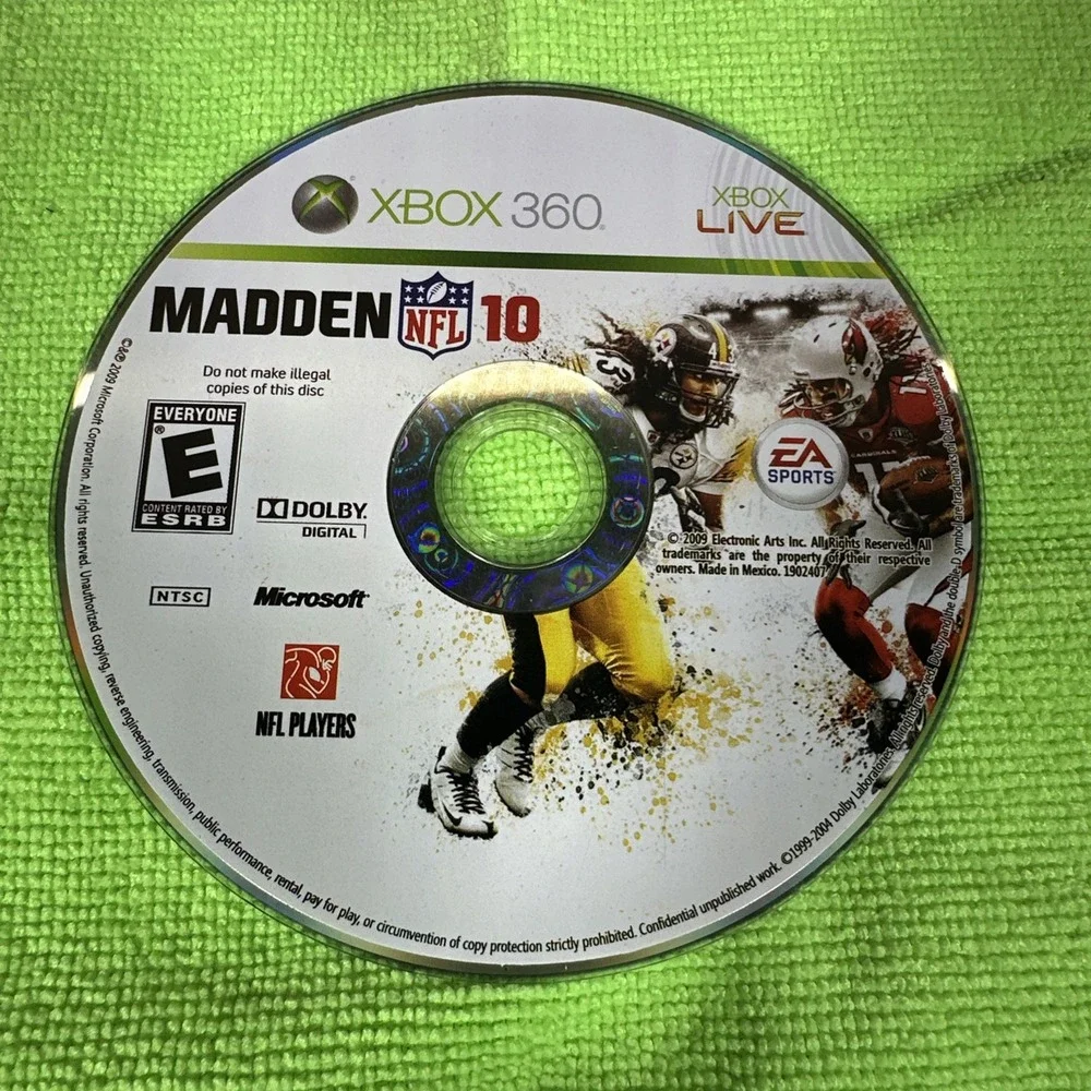 Madden NFL 10 - Xbox 360 - Authentic - Loose Disc Used Condition